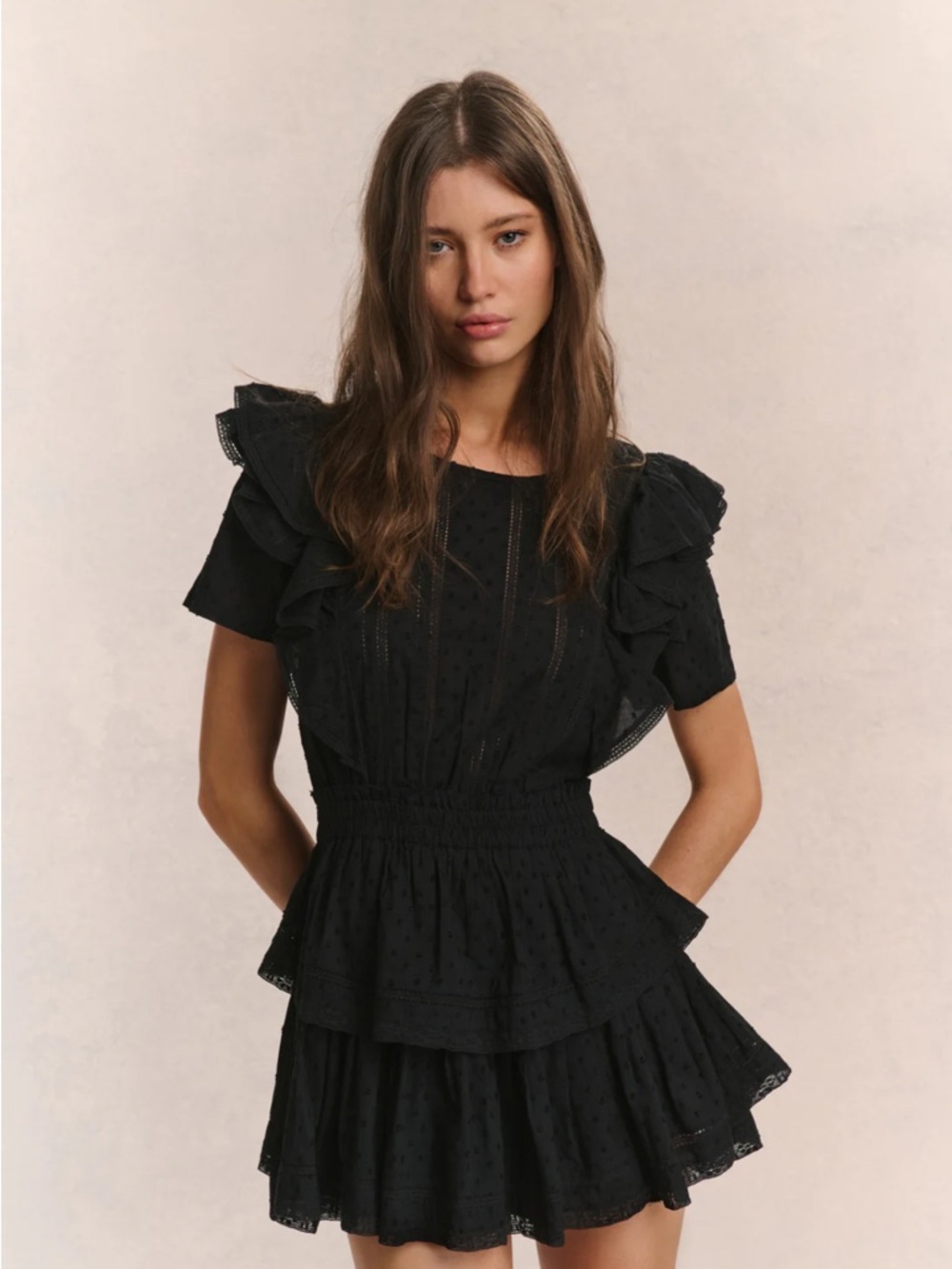 LoveShackFancy Natasha Mini Dress in Black 🖤